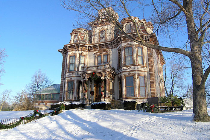 Photo: Gaar Mansion with snow.
