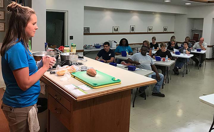 Supplied Photo: Jennifer Stachler, registered dietitian, conducts a healthy cooking demonstration for Richmond Power & Light employees.