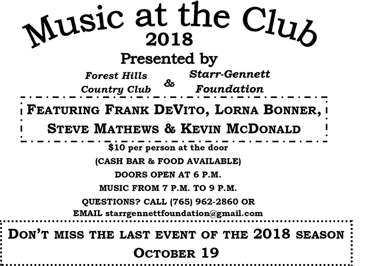 Supplied Flyer: Last "Music at the Club"
