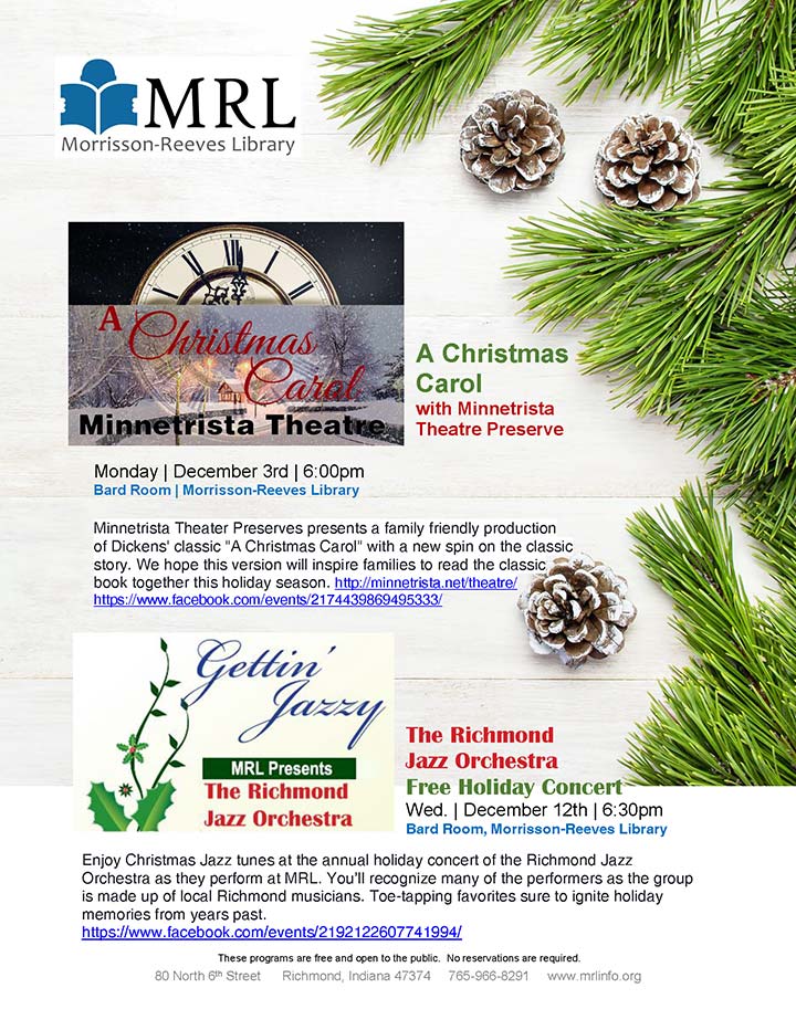 Supplied Flyer: MRL Holiday Programs