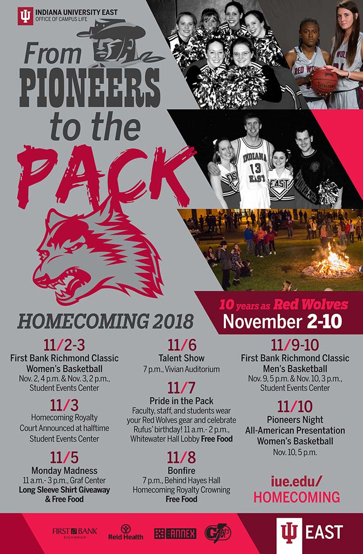 Supplied Flyer: IU East Homecoming Poster