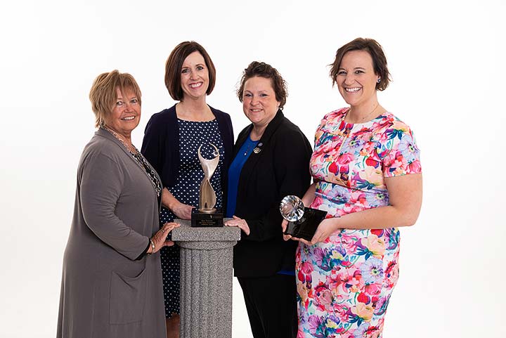 Supplied Photo: ATHENA Leadership Award® finalists are (left to right) Rhonda Duning, Melissa Vance and Jennifer Feaster. Ashley Sieb (far right) is the recipient of the ATHENA Young Professional Leadership Award.
