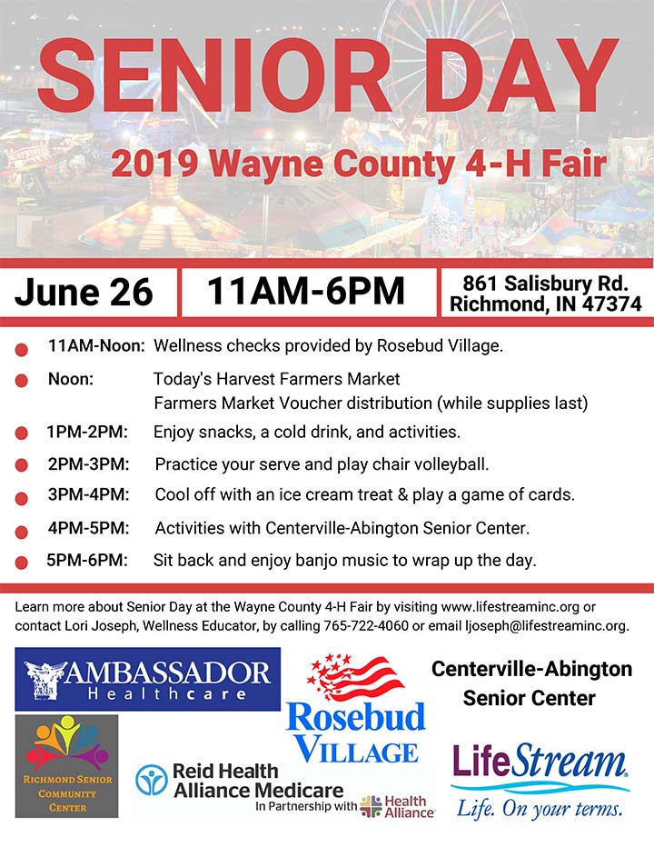 Supplied Flyer: Senior Day at the Wayne County, IN 4-H Fair