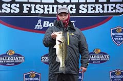 Supplied Photo:  Nate Pardo of Richmond is part of the IU Bass Fishing Club. Pardo is a freshman at IU East and plans to major in nursing.