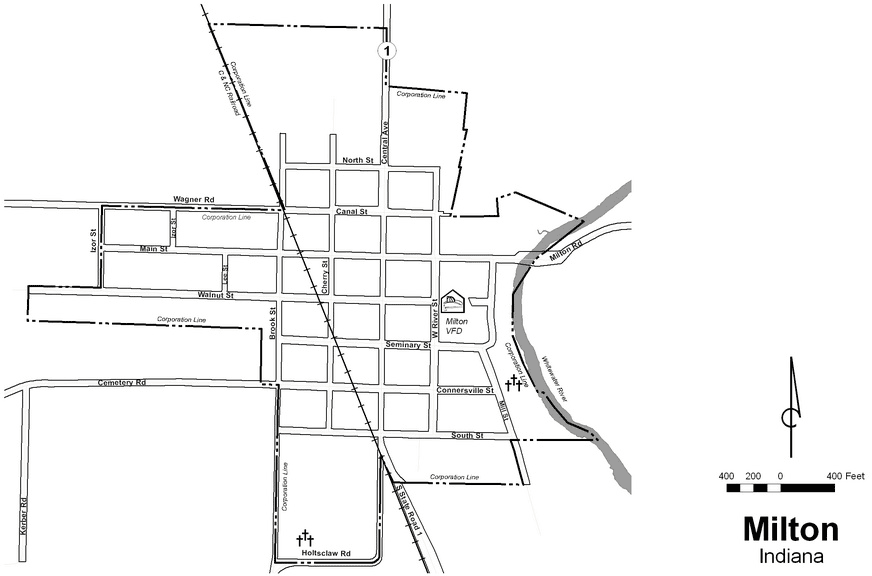 Map of Milton, Indiana