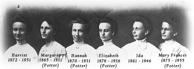 Overbeck Sisters - Harriet, Margaret, Hannah, Elizabeth, Ida, Mary Frances