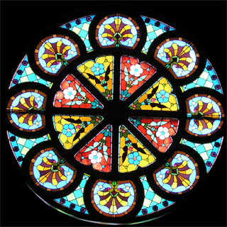 Click for larger view of this round stained glass window.