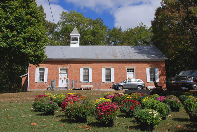 New Garden Meetinghouse in fall