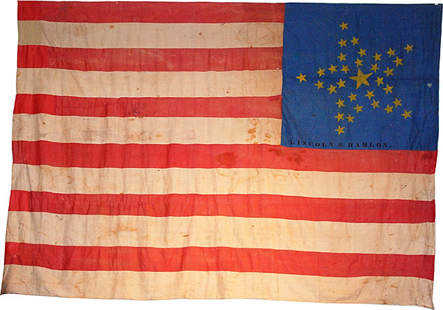 Lincoln - Hamlin Banner Flag